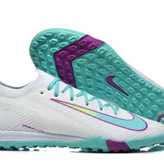 Nike Mercurial Vapor White Blue Low-Cut Sock-Fit Collar Textured Knit Upper Turf Soccer Shoes