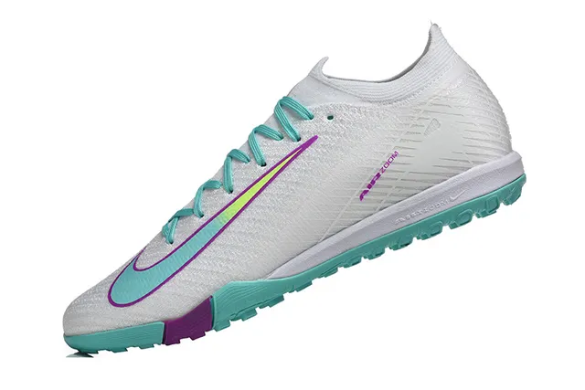 Nike Mercurial Vapor Blanc Bleu Bas Collet Ajustement Chaussette Tricot Texturé Supérieur Chaussures de Football Turf 4