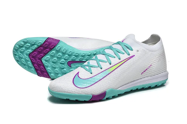 Nike Mercurial Vapor Blanc Bleu Bas Collet Ajustement Chaussette Tricot Texturé Supérieur Chaussures de Football Turf 6