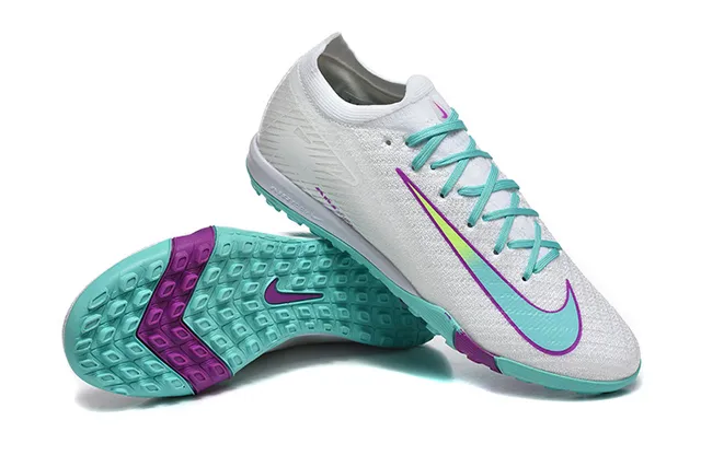 Nike Mercurial Vapor Blanc Bleu Bas Collet Ajustement Chaussette Tricot Texturé Supérieur Chaussures de Football Turf 7