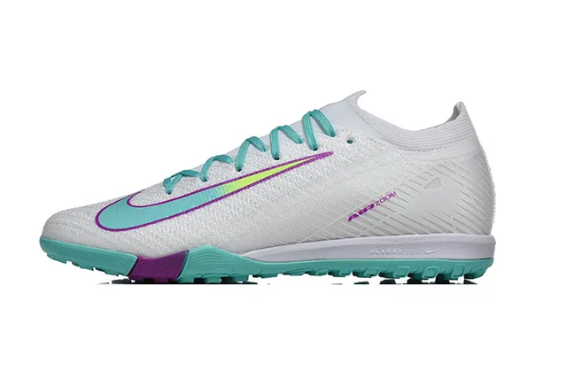 Nike Mercurial Vapor Blanc Bleu Bas Collet Ajustement Chaussette Tricot Texturé Supérieur Chaussures de Football Turf 10