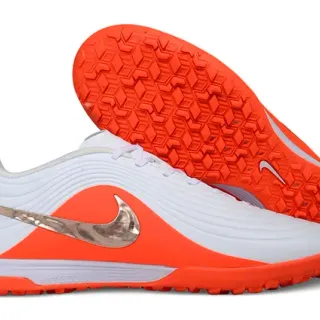 Nike Mercurial Vapor White Orange Low-Profile Wave-Textured Upper Turf Soccer Shoes
