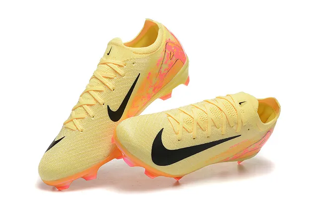 Nike Mercurial Vapor হলুদ গোলাপি নিট আপার অ্যাসিমেট্রিক লেসিং Firm-Ground সকার জুতো 3