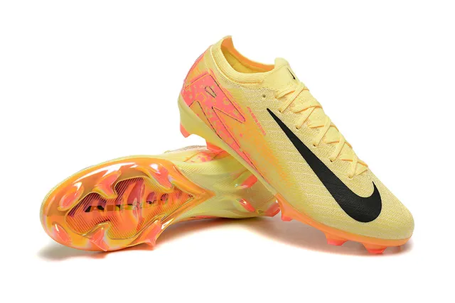 Nike Mercurial Vapor হলুদ গোলাপি নিট আপার অ্যাসিমেট্রিক লেসিং Firm-Ground সকার জুতো 6