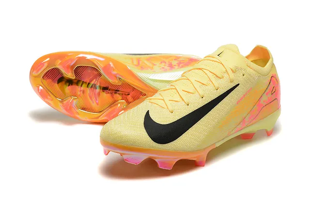Nike Mercurial Vapor হলুদ গোলাপি নিট আপার অ্যাসিমেট্রিক লেসিং Firm-Ground সকার জুতো 7