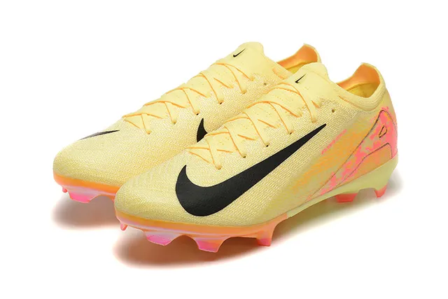Nike Mercurial Vapor হলুদ গোলাপি নিট আপার অ্যাসিমেট্রিক লেসিং Firm-Ground সকার জুতো 8