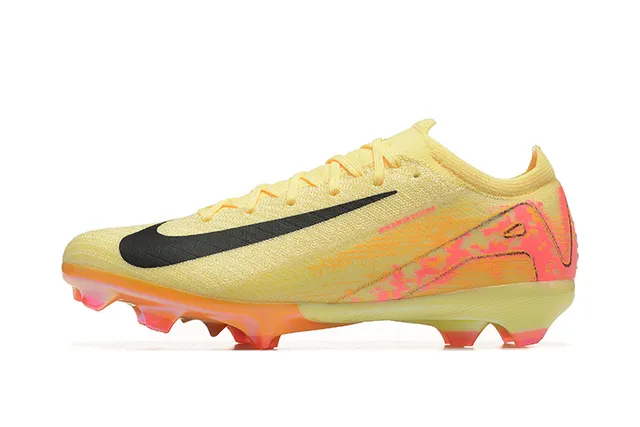Nike Mercurial Vapor হলুদ গোলাপি নিট আপার অ্যাসিমেট্রিক লেসিং Firm-Ground সকার জুতো 10