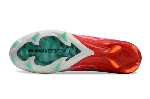 Nike Mercurial Branco e Vermelho Colar Ajuste Meia Superposição Gráfica Pixelada Sapatos de Futebol Solo Firme 6