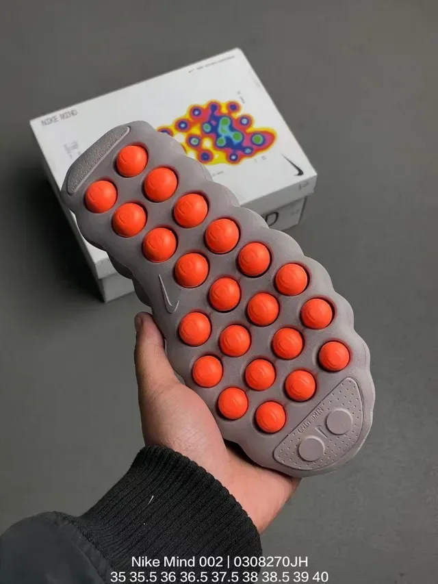 Nike Mind 002 Gray and Orange Lifestyle Sneakers 3