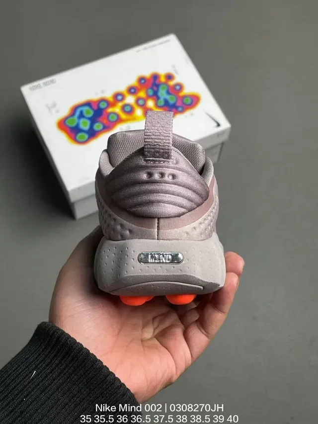 Nike Mind 002 Gray and Orange Lifestyle Sneakers 4