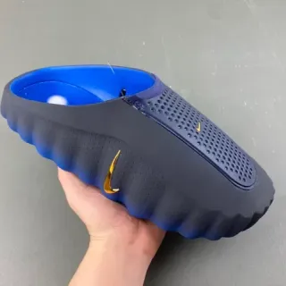 Nike Navy Blue Molded Rubber Sole Perforated Upper Slippers