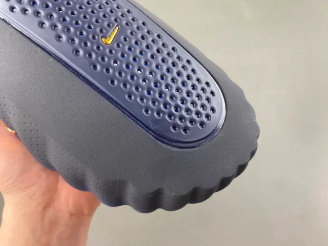 Nike Navy Blue Molded Rubber Sole Perforated Upper Slippers 2