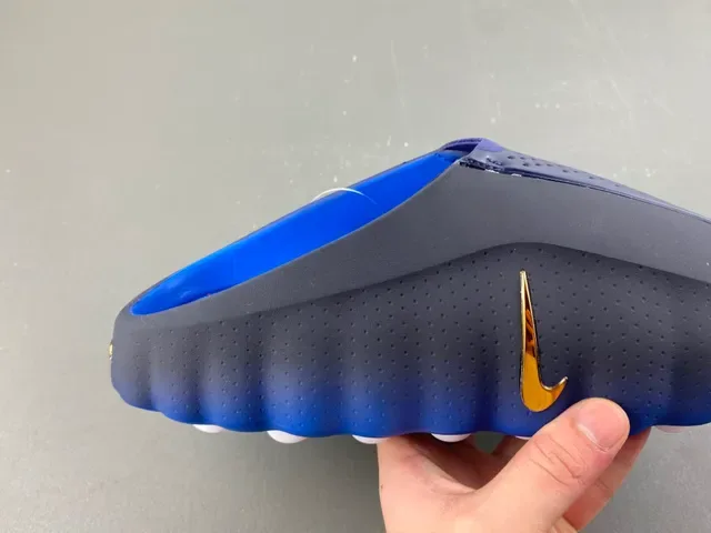 Nike Navy Blue Molded Rubber Sole Perforated Upper Slippers 3