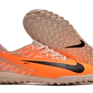 Nike Naranja Beige Zapatillas de fútbol sintéticas de corte bajo para césped artificial