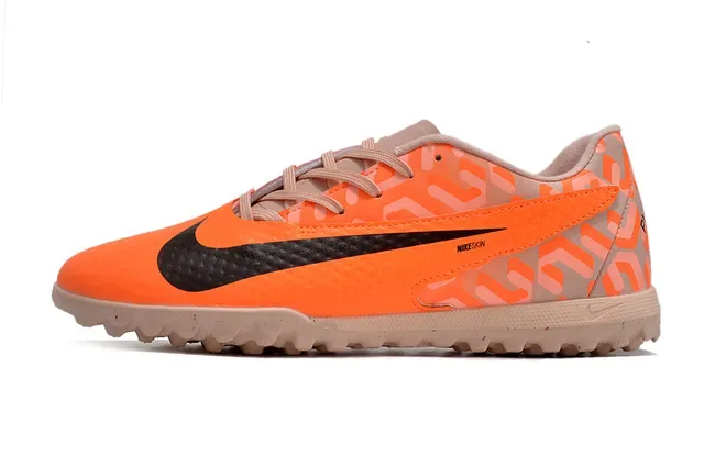 Nike Chaussures de football orange beige synthétique coupe basse pour gazon artificiel 10