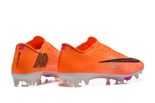 Nike Orange Black Flyknit Upper Low-Cut Bootie Firm-Ground Soccer Shoes 5