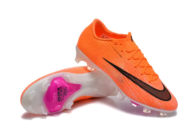 Nike Orange Black Flyknit Upper Low-Cut Bootie Firm-Ground Soccer Shoes 7
