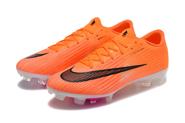 Nike Orange Black Flyknit Upper Low-Cut Bootie Firm-Ground Soccer Shoes 8