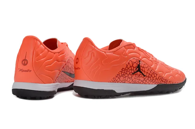 Nike Orange Black Sculpted Synthetic Upper Textured Overlay Pattern Turf Soccer Shoes 15