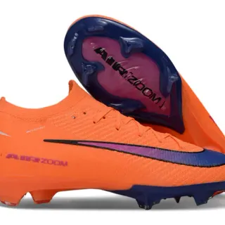 Nike Orange Blue Knit Upper Dynamic Fit Collar Firm-Ground Soccer Shoes