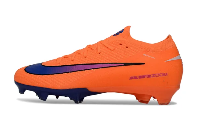 Nike Orange Blue Knit Upper Dynamic Fit Collar Firm-Ground Soccer Shoes 8