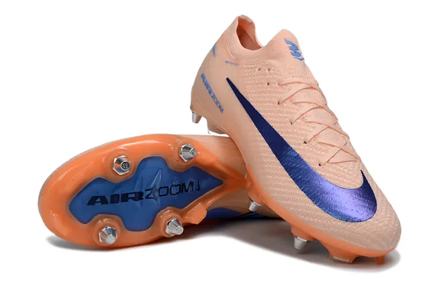Nike কমলা-বেগুনি লো-কাট সক-ফিট আপার ফ্লাইকনিট-লাইক নিট কনস্ট্রাকশন ফার্ম-গ্রাউন্ড সকার শু 3