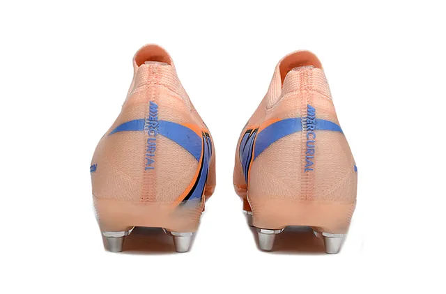 Nike কমলা-বেগুনি লো-কাট সক-ফিট আপার ফ্লাইকনিট-লাইক নিট কনস্ট্রাকশন ফার্ম-গ্রাউন্ড সকার শু 4
