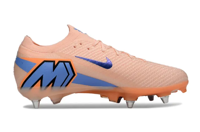 Nike কমলা-বেগুনি লো-কাট সক-ফিট আপার ফ্লাইকনিট-লাইক নিট কনস্ট্রাকশন ফার্ম-গ্রাউন্ড সকার শু 7
