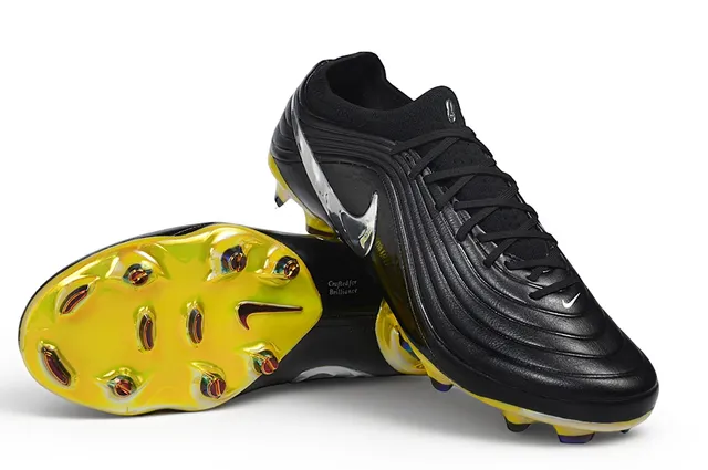 Nike Phantom GT Black and Iridescent Yellow Firm-Ground Soccer Shoes 4