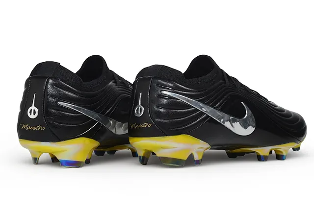 Nike Phantom GT Black and Iridescent Yellow Firm-Ground Soccer Shoes 5