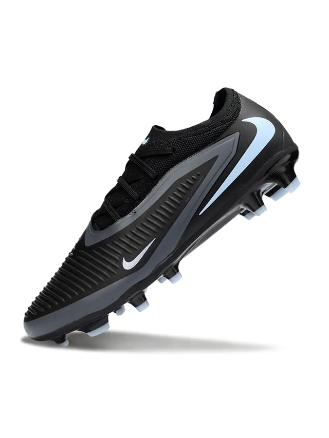 Nike Phantom GT Black and Light Blue Firm-Ground Soccer Shoes 3