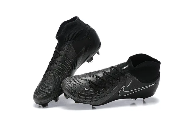 Nike Phantom GT Black Blue High-Cut Sock-Fit Collar Firm-Ground Soccer Shoes 3