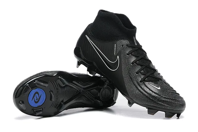 Nike Phantom GT Black Blue High-Cut Sock-Fit Collar Firm-Ground Soccer Shoes 6