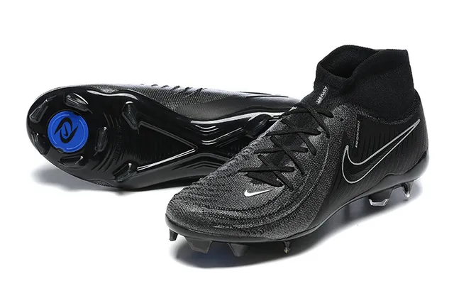 Nike Phantom GT Black Blue High-Cut Sock-Fit Collar Firm-Ground Soccer Shoes 7