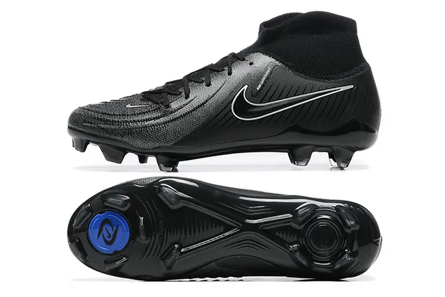 Nike Phantom GT Black Blue High-Cut Sock-Fit Collar Firm-Ground Soccer Shoes 9