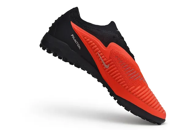 Nike Phantom GT Negro Naranja Cuello Tejido Sintético Texturizado Jaula Césped Zapatos de Fútbol 2