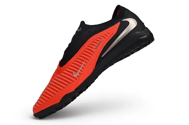 Nike Phantom GT Negro Naranja Cuello Tejido Sintético Texturizado Jaula Césped Zapatos de Fútbol 3