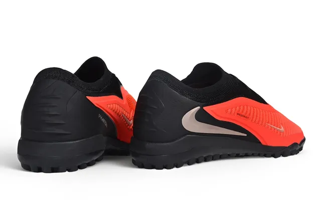 Nike Phantom GT Negro Naranja Cuello Tejido Sintético Texturizado Jaula Césped Zapatos de Fútbol 5