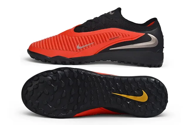 Nike Phantom GT Negro Naranja Cuello Tejido Sintético Texturizado Jaula Césped Zapatos de Fútbol 6