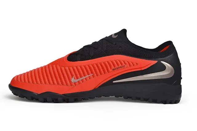 Nike Phantom GT Negro Naranja Cuello Tejido Sintético Texturizado Jaula Césped Zapatos de Fútbol 7