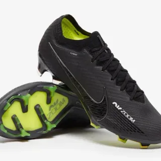 Nike Phantom GT Black Yellow Flyknit Upper Air Zoom Cushioning Firm-Ground Soccer Shoes