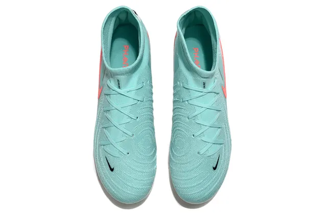 Nike Phantom GT Blue Orange High-Top Knit Upper Sock-Fit Collar Firm-Ground Soccer Shoes 2