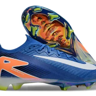 Nike Phantom GT Blue Orange Low-Cut Knit Upper Asymmetric Lacing Firm-Ground Soccer Shoes