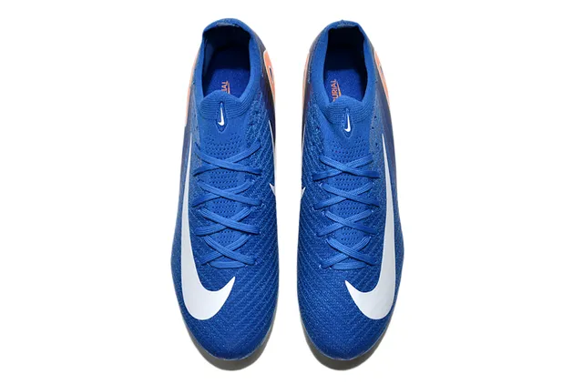 Nike Phantom GT Blue Orange Low-Cut Knit Upper Asymmetric Lacing Firm-Ground Soccer Shoes 2