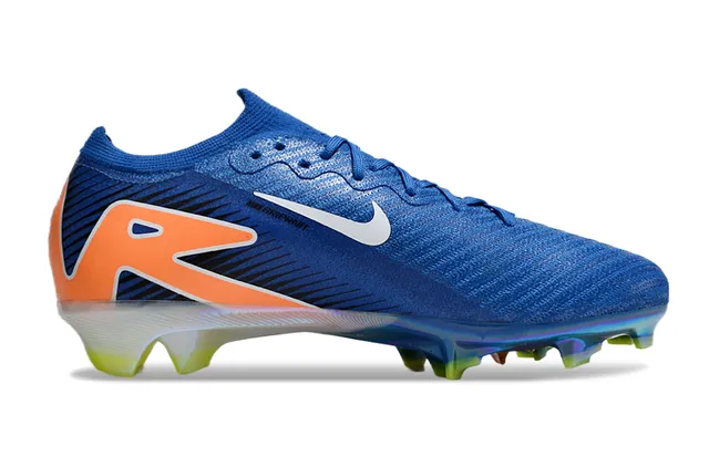 Nike Phantom GT Blue Orange Low-Cut Knit Upper Asymmetric Lacing Firm-Ground Soccer Shoes 6