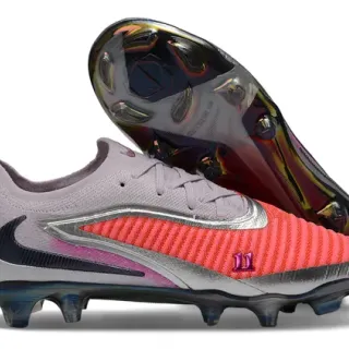 Nike Phantom GT Gray Pink Low-Cut Knit Upper Firm-Ground Soccer Shoes