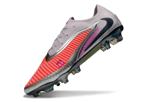 Nike Phantom GT Gray Pink Low-Cut Knit Upper Firm-Ground Soccer Shoes 3