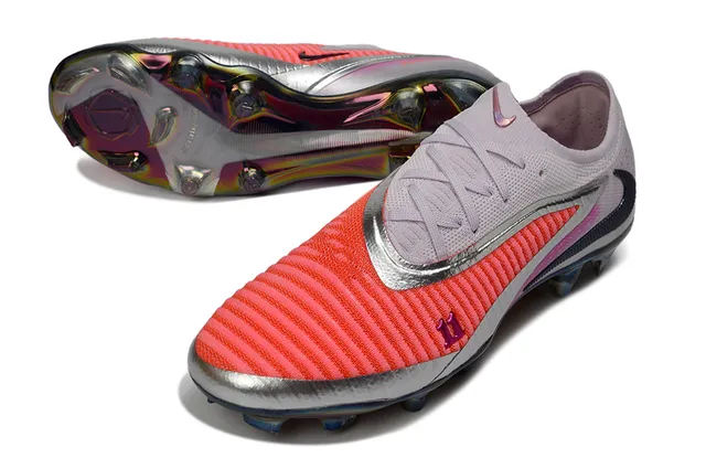 Nike Phantom GT Gray Pink Low-Cut Knit Upper Firm-Ground Soccer Shoes 4