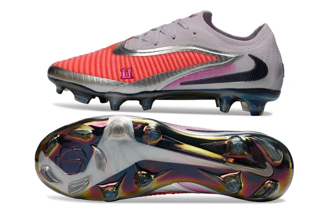 Nike Phantom GT Gray Pink Low-Cut Knit Upper Firm-Ground Soccer Shoes 6