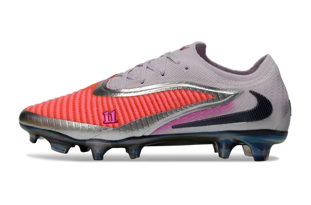 Nike Phantom GT Gray Pink Low-Cut Knit Upper Firm-Ground Soccer Shoes 7
